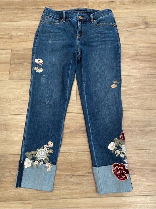 Chico's Denim - Chico’s So Slimming Girlfriend Ankle Embroidered Jeans